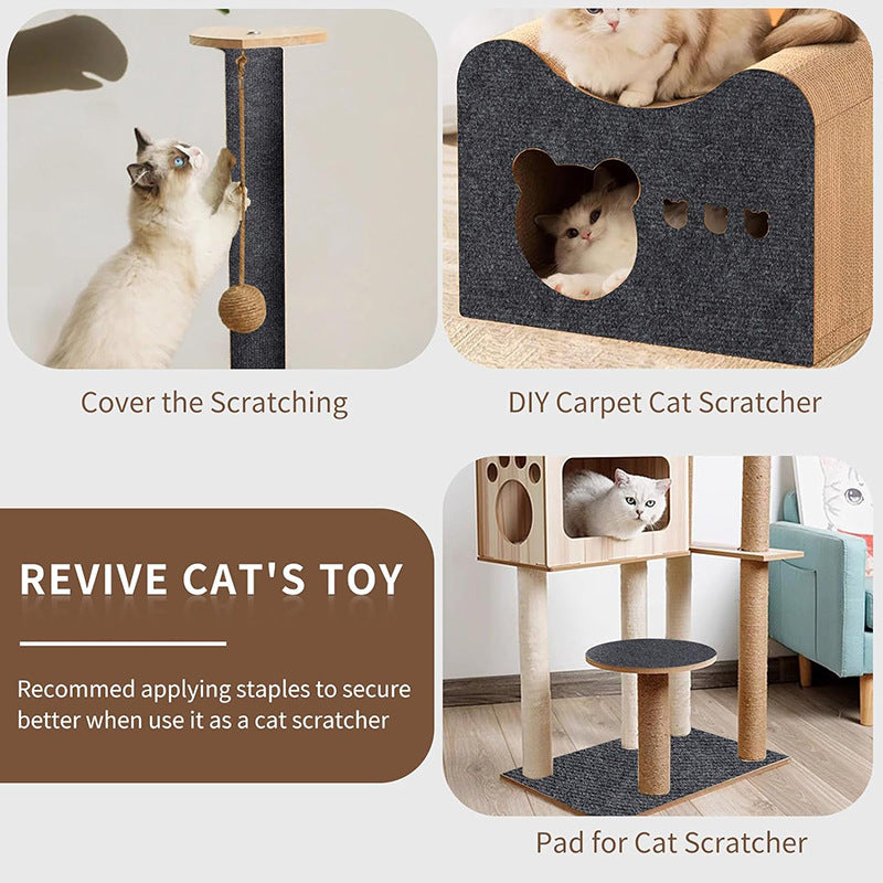 Self-Adhesive Carpet Scratch Board for Cats - Wall-Mounted Protection for Sofas and Furniture, Trimmable Pet Product
