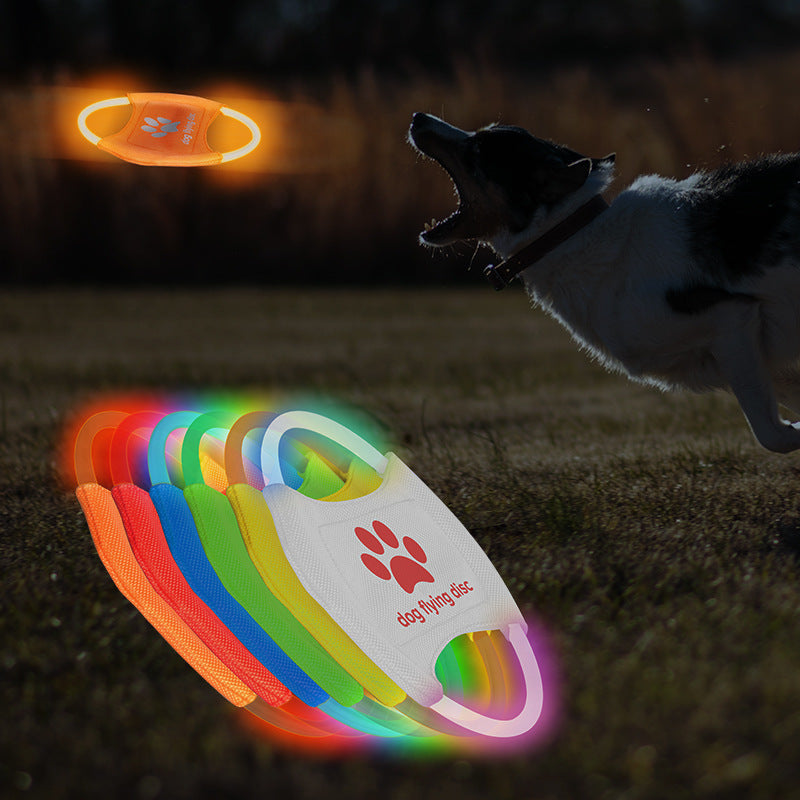 LED Glowing Dog Flying Discs - Interactive Training Toy for Pets