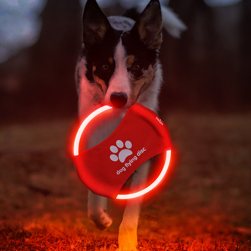 LED Glowing Dog Flying Discs - Interactive Training Toy for Pets