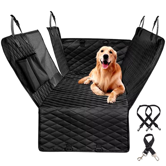 Double Zipper Waterproof Pet Seat Pad for Cars - 143x153CM, Dirt Resistant, Compatible with Multiple Models, Solid Color Rear Seat Cushion