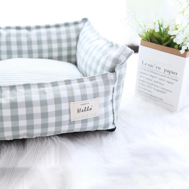 Premium Removable and Washable Cotton Linen Pet Bed for Small to Large Dogs and Cats - Comfortable Sleeping Mat