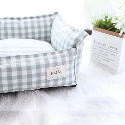 Premium Removable and Washable Cotton Linen Pet Bed for Small to Large Dogs and Cats - Comfortable Sleeping Mat