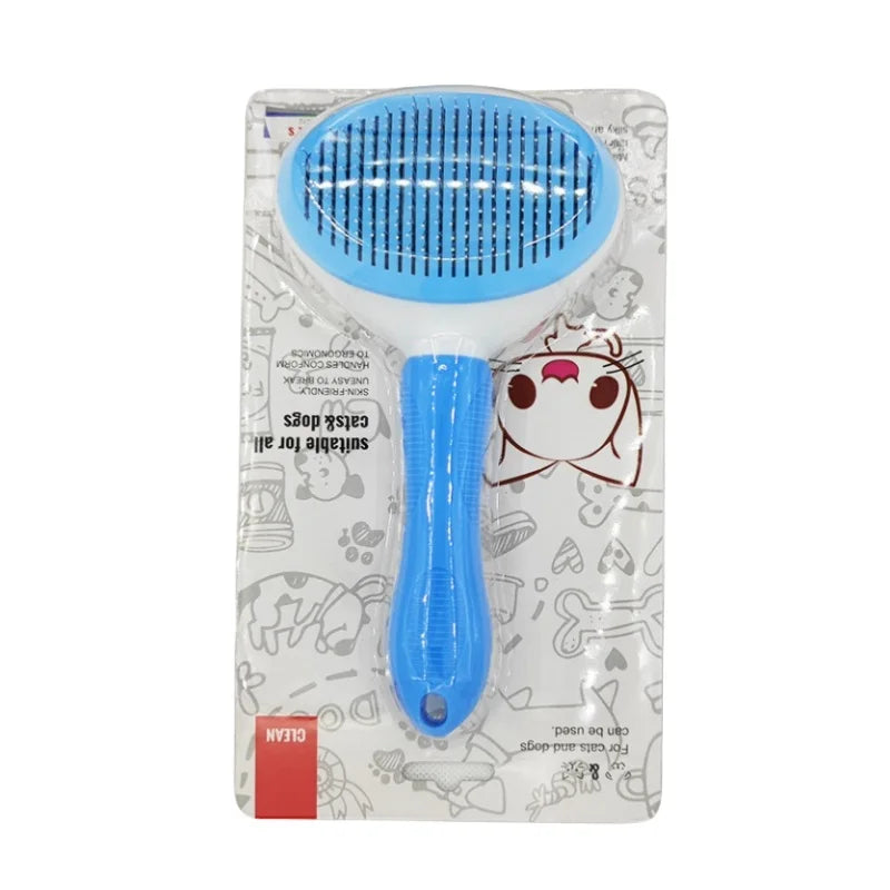 Self-Cleaning Pet Hair Removal Comb for Cats and Dogs - Grooming Slicker Brush and Pet Accessories