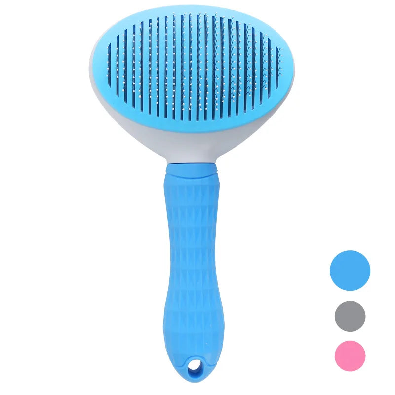 Self-Cleaning Pet Hair Removal Comb for Cats and Dogs - Grooming Slicker Brush and Pet Accessories