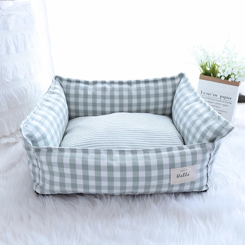 Premium Removable and Washable Cotton Linen Pet Bed for Small to Large Dogs and Cats - Comfortable Sleeping Mat