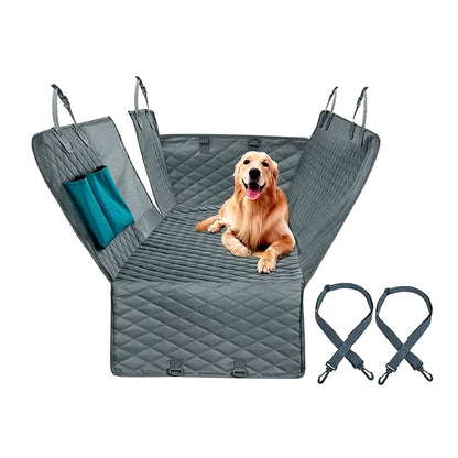 Double Zipper Waterproof Pet Seat Pad for Cars - 143x153CM, Dirt Resistant, Compatible with Multiple Models, Solid Color Rear Seat Cushion