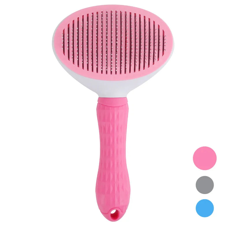 Self-Cleaning Pet Hair Removal Comb for Cats and Dogs - Grooming Slicker Brush and Pet Accessories