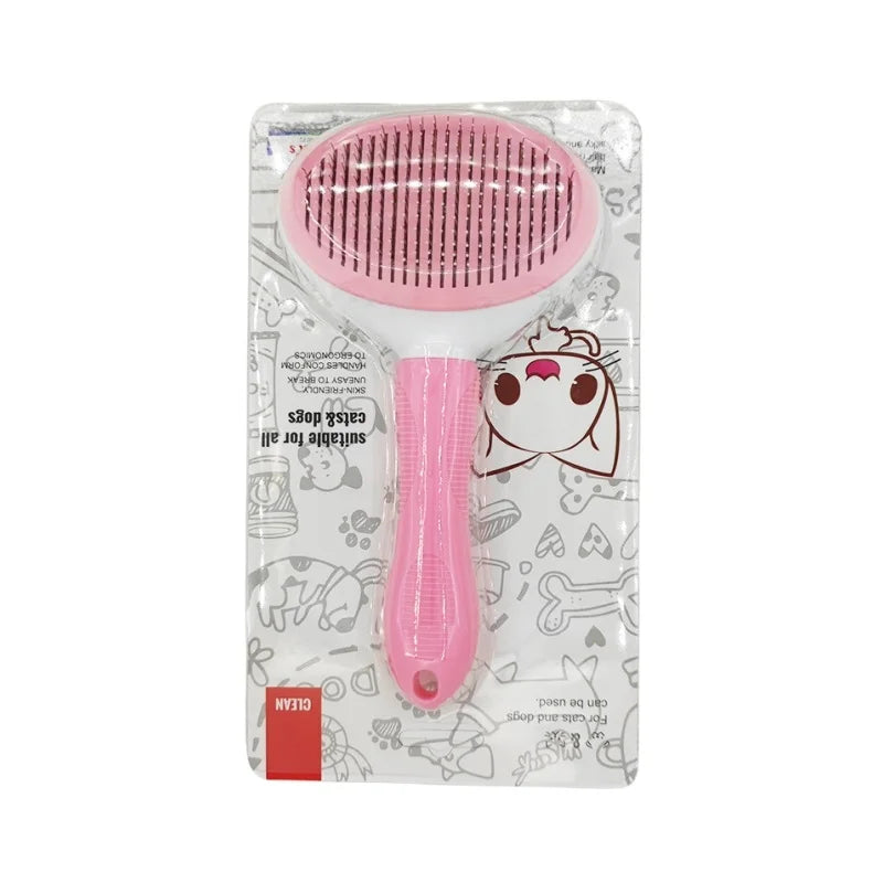 Self-Cleaning Pet Hair Removal Comb for Cats and Dogs - Grooming Slicker Brush and Pet Accessories
