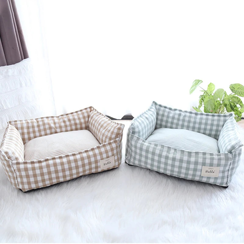 Premium Removable and Washable Cotton Linen Pet Bed for Small to Large Dogs and Cats - Comfortable Sleeping Mat