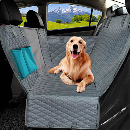 Double Zipper Waterproof Pet Seat Pad for Cars - 143x153CM, Dirt Resistant, Compatible with Multiple Models, Solid Color Rear Seat Cushion
