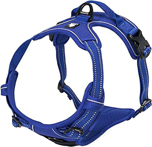 Truelove TLH5651 Adjustable No-Pull Dog Harness - Reflective Vest for Comfortable Control in Royal Blue, Medium Size