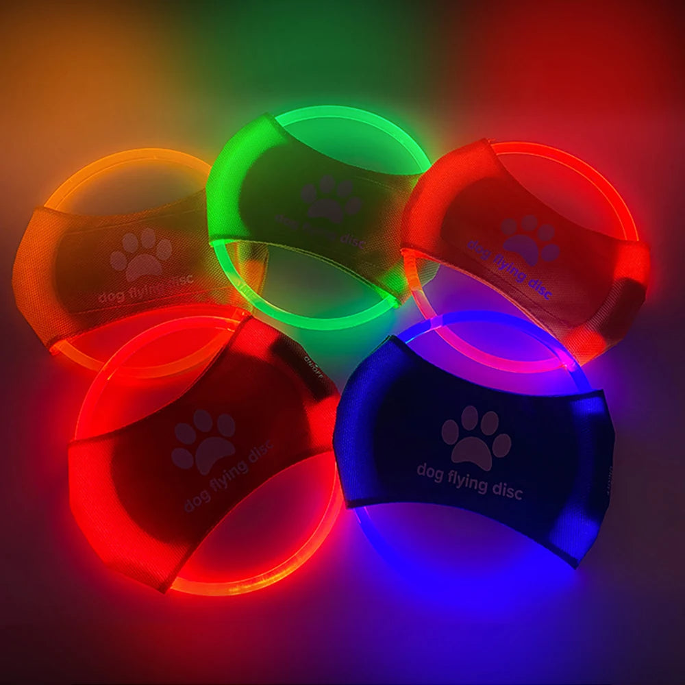 LED Glowing Dog Flying Discs - Interactive Training Toy for Pets